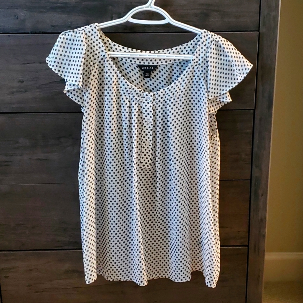 Ladies Jessica sheer sleeveless blouse, size 12.